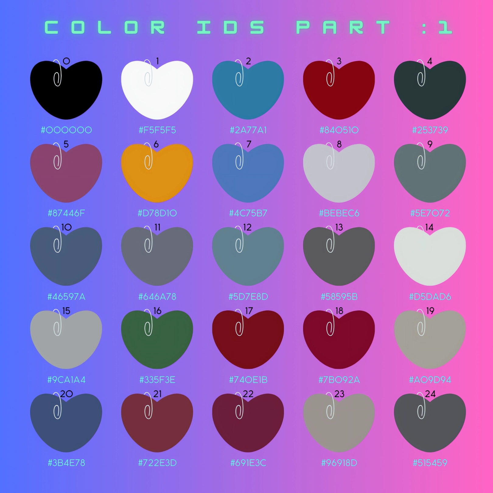 color ids part 1   from 0 to 24 