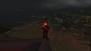 Nighttime view from the Maze Bank tower