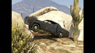 The Car stuck in Rock