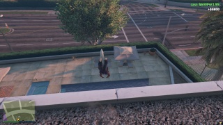 jumping into swimming pool from mansions roof