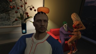 selfie with the joker having a lap dance :)